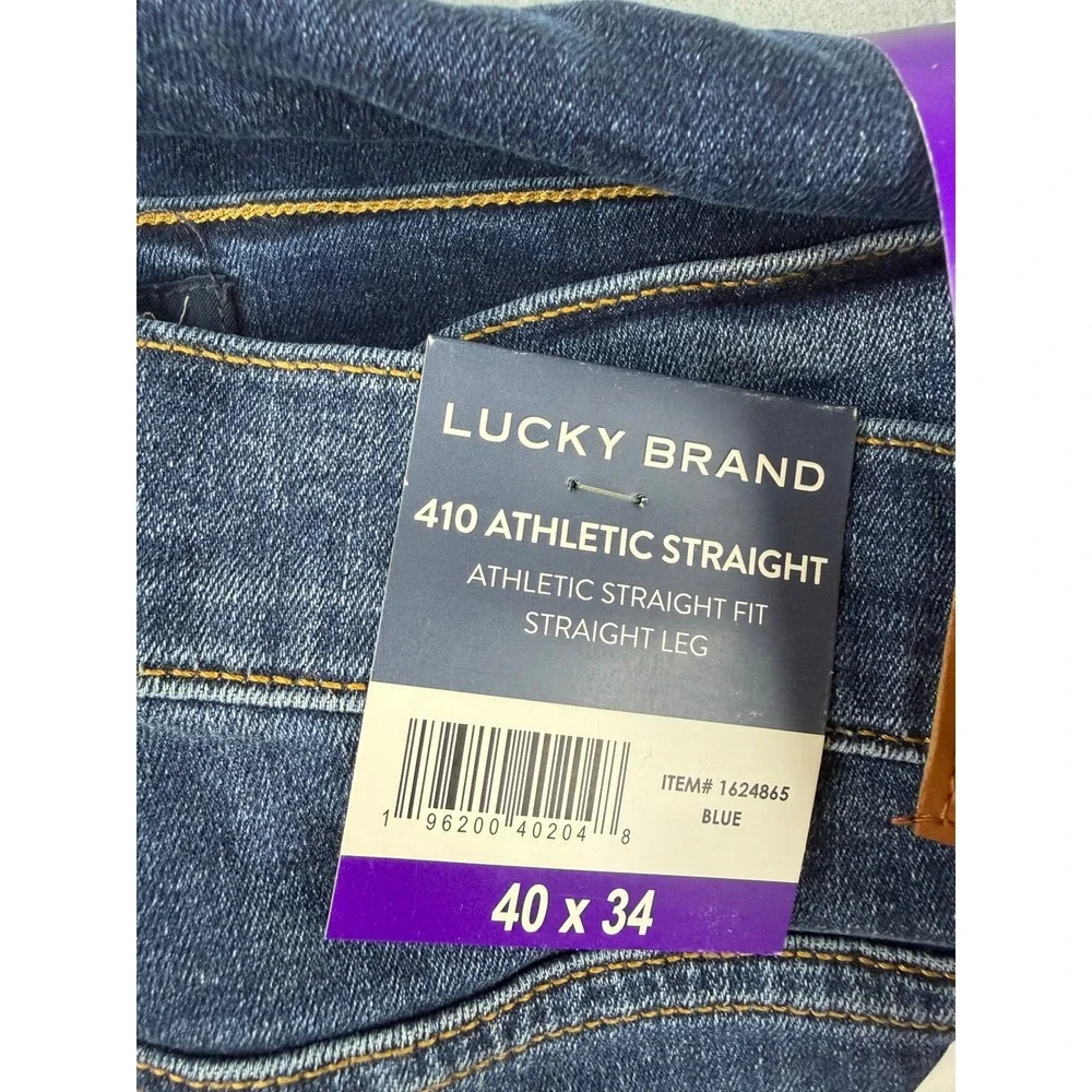 Lucky‎ Brand 410 Athletic Straight Mens 40x34 Blue Jeans 1624865